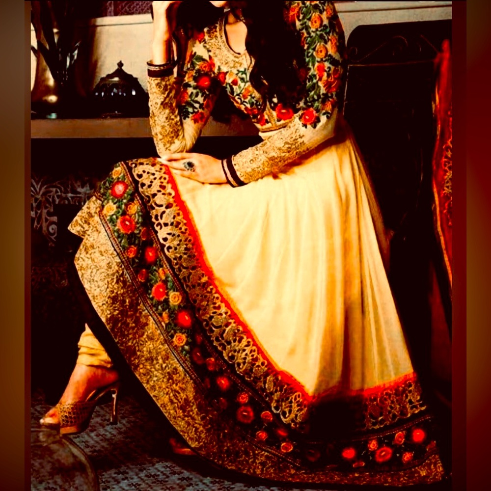 Pakistani designer !luxury collection! Yellow frock style! S 36sz